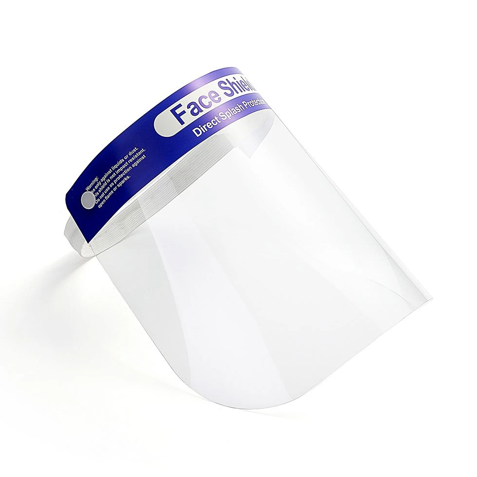 face shield with transparent clear surface