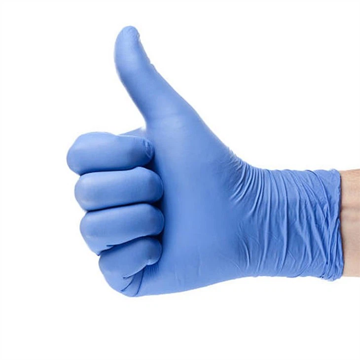 Waterproof Blue Nitrile PVC Synthetic Gloves