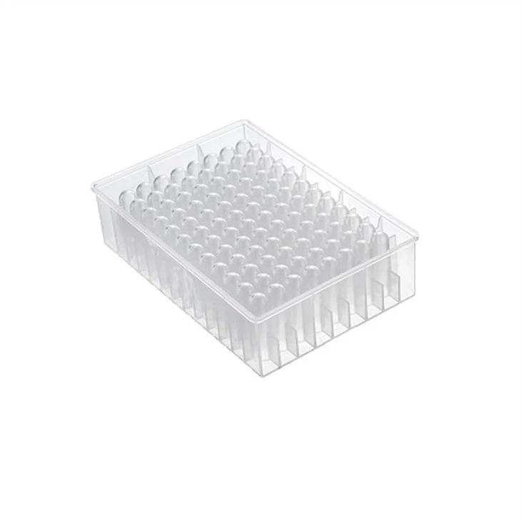 Transparent White 96 Well Plastic Reaction 0.1ml 0.2ml PCR Plate With Semi Skirt