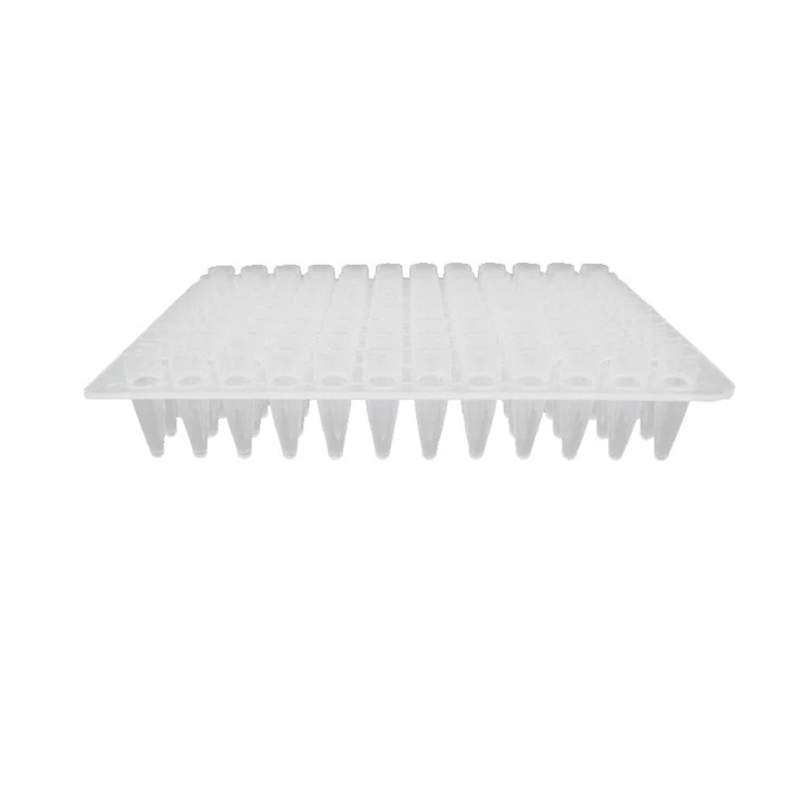 Transparent White 96 Well Plastic Reaction 0.1ml 0.2ml PCR Plate With Semi Skirt